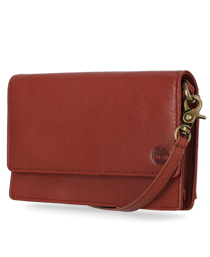 Timberland Women's RFID Leather Crossbody Bag Wallet Purse - Brown