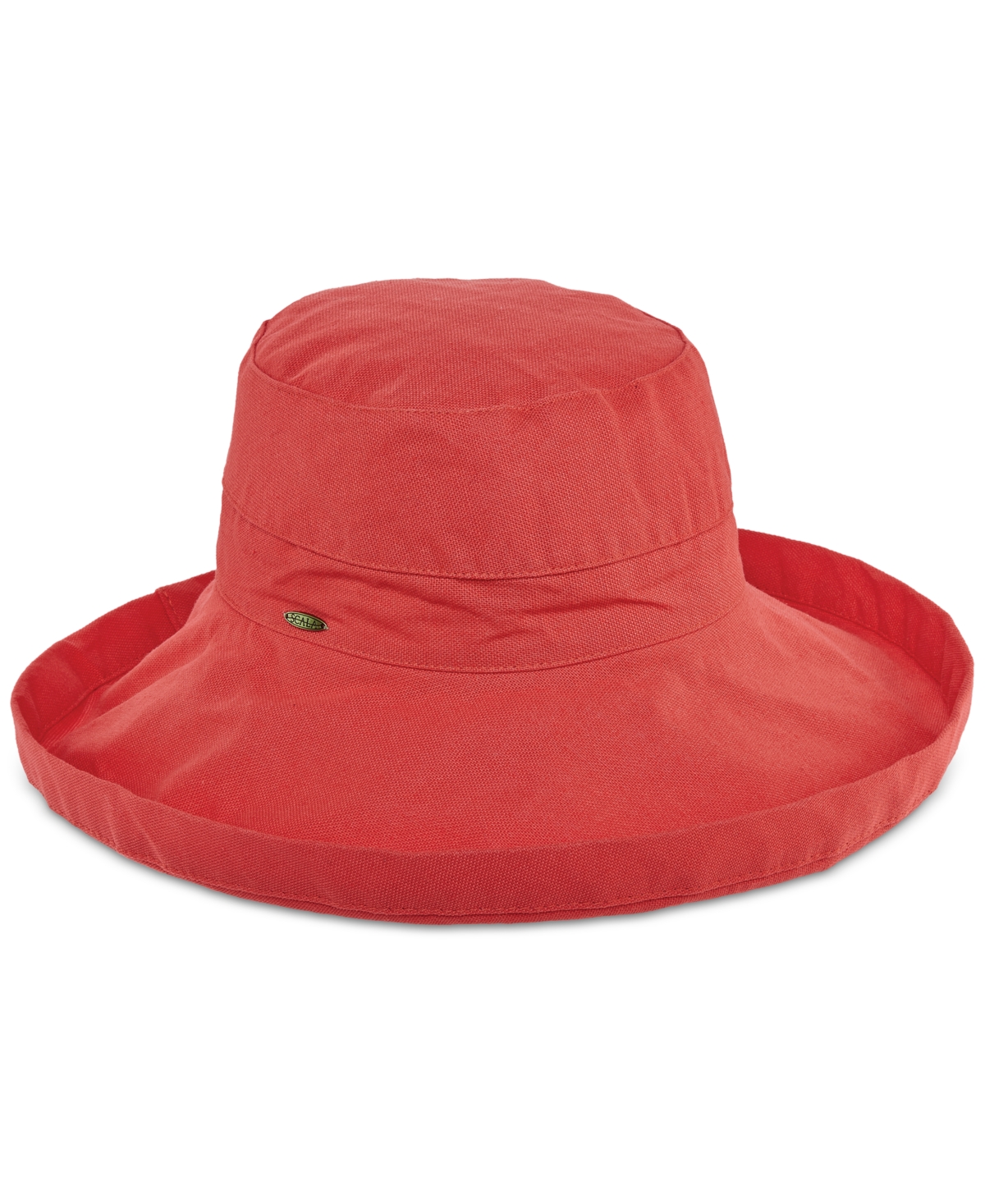 Scala Cotton Big Brim With Inner Drawstring In Coral