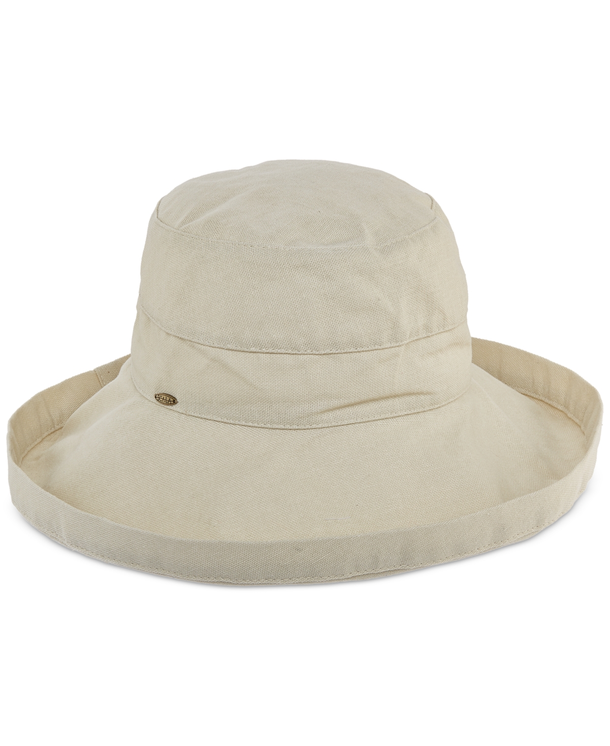 Scala Cotton Big Brim With Inner Drawstring In Natural