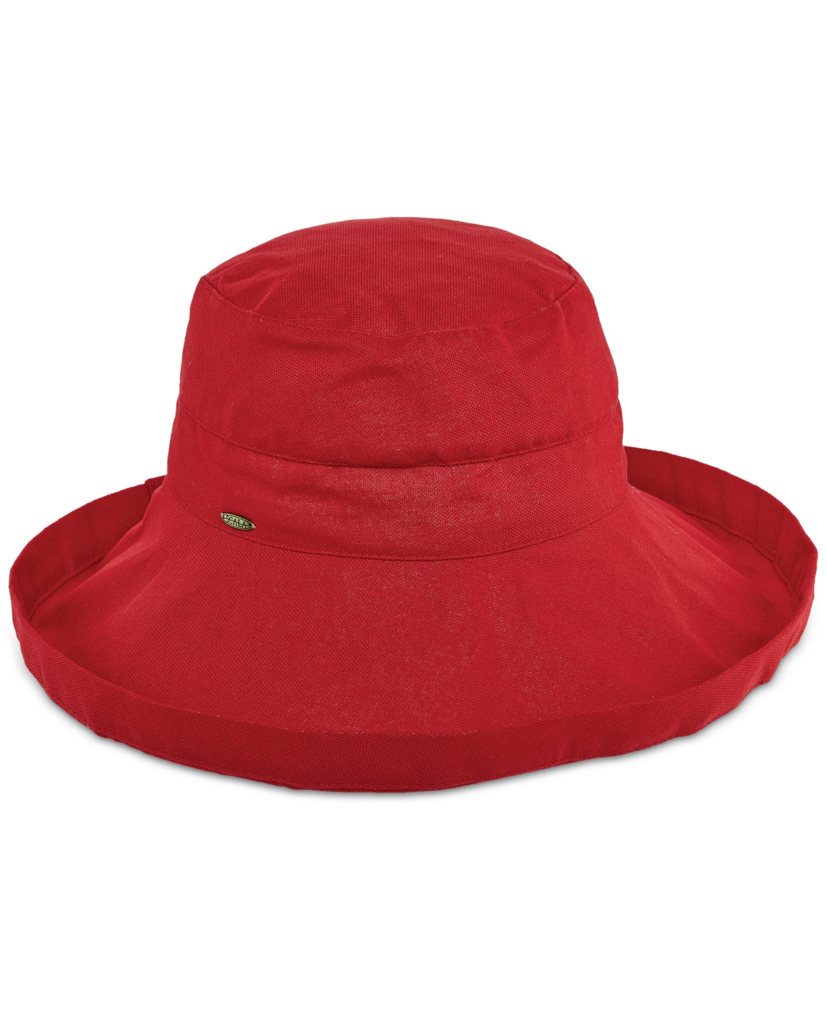 Scala Cotton Big Brim With Inner Drawstring In Red