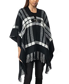 Women's Plaid Toggle Poncho Topper, Created for Macy's