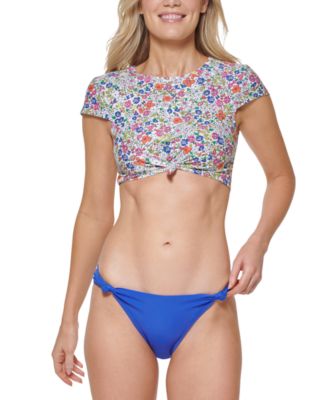 Tommy Hilfiger Knotted Front Bikini Top Knotted Side Bikini Bottoms Women's Swimsuit