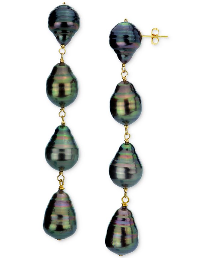 Macy's black pearl earrings deals