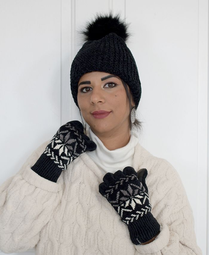 Isotoner Signature Women's Chenille Snowflake Gloves Macy's