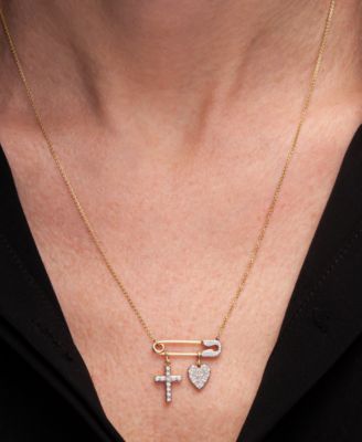 Diamond Heart Charm Pendant (1/20 ct. t.w.) in 10k Gold, Created for Macy's