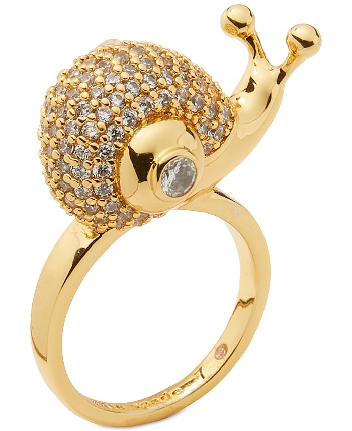 kate spade new york Gold-Tone Pavé Snail Statement Ring & Reviews - Rings -  Jewelry & Watches - Macy's