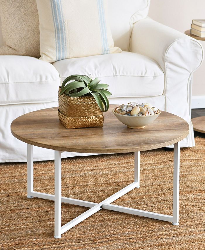 Household Essentials Rustic Round Coffee Table - Macy's
