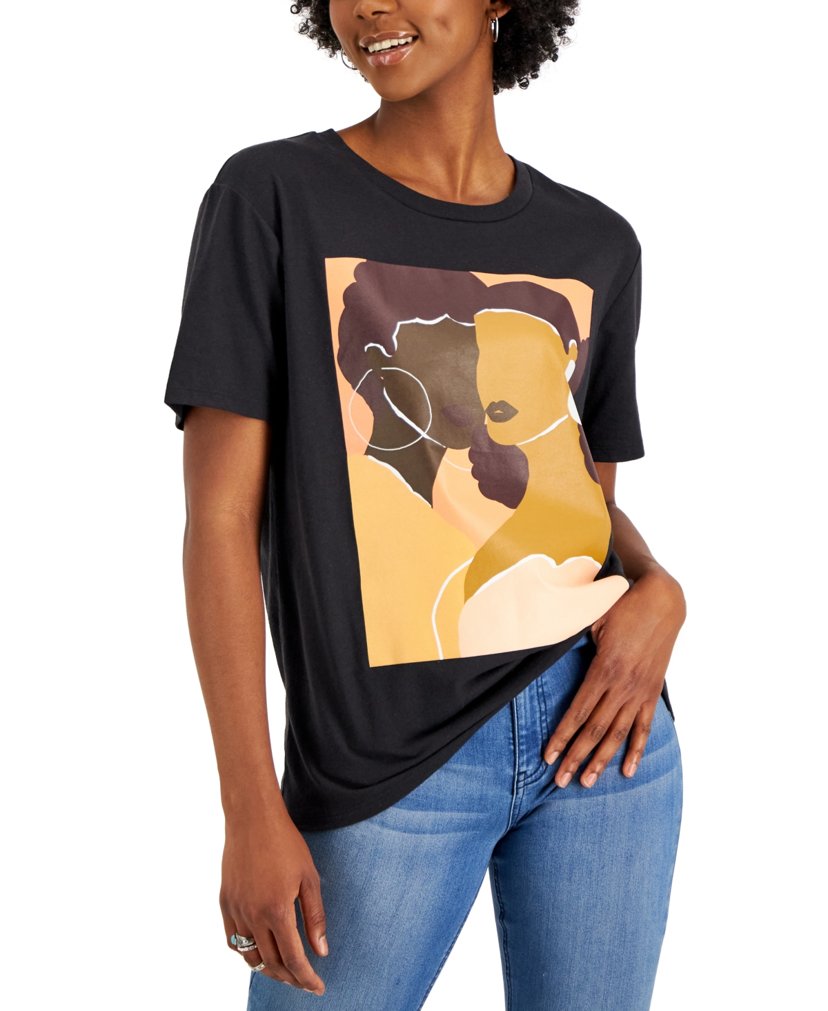 Love Tribe Juniors' Black Beauty Graphic T-Shirt