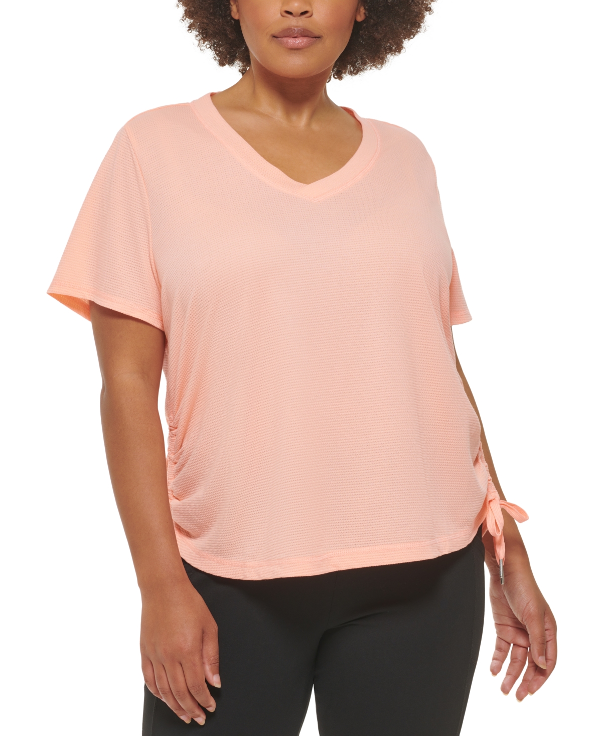 Calvin Klein Performance Plus Size Ruched T-Shirt