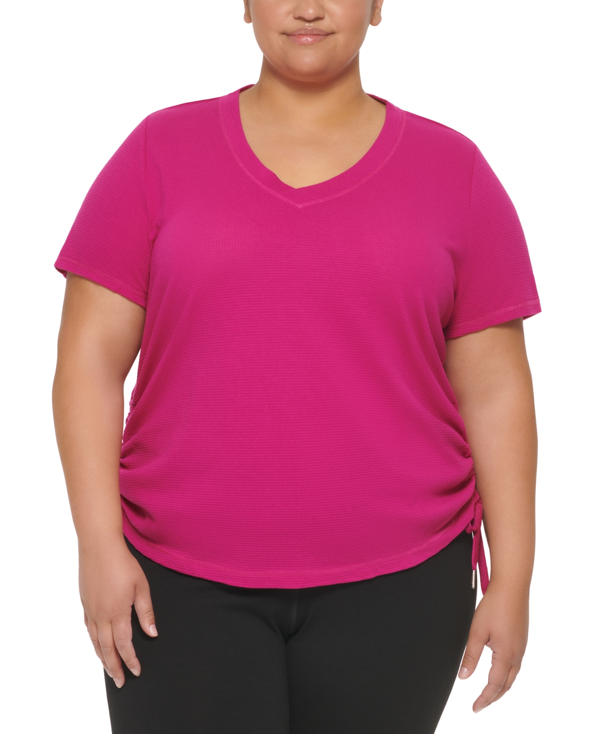 Calvin Klein Performance Plus Size Ruched T-Shirt
