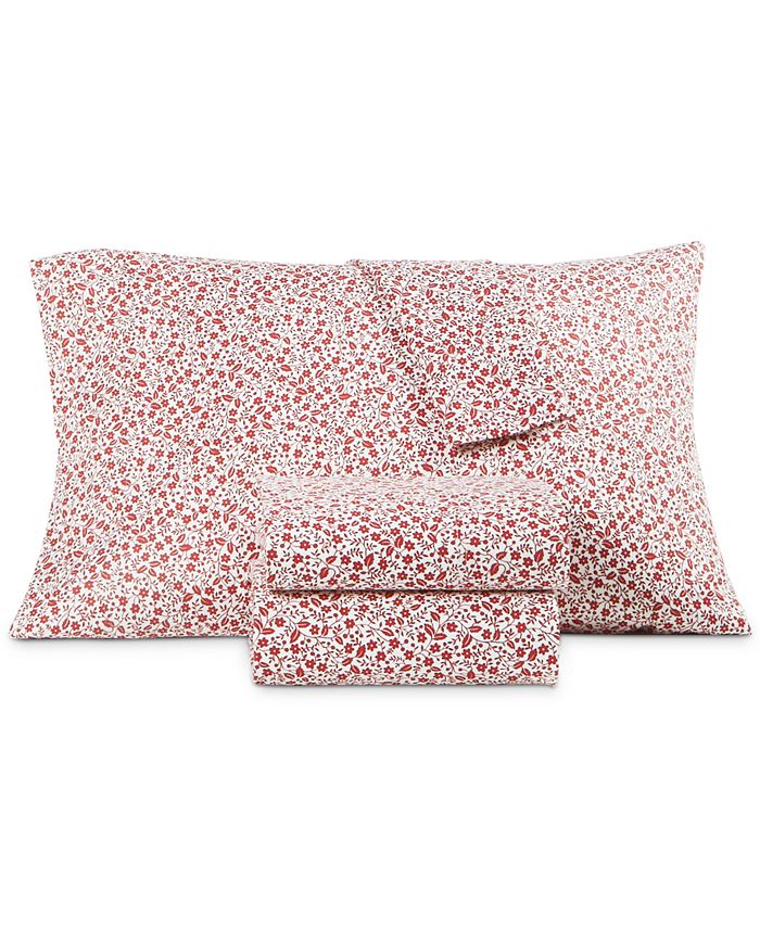 Charter Club Holiday Cotton 4Pc. Sheet Set, Full, Created for Macy's
