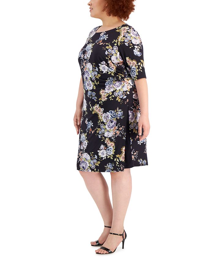 Connected Plus Size Side-Ruched Dress - Macy's