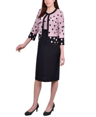 NY Collection Women's 3/4 Sleeve Two Piece Dress Set