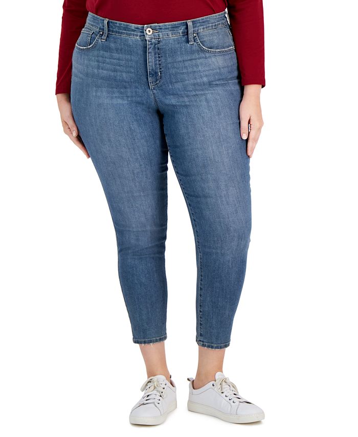 Style Co Womens Plus Mid Rise Curvy Fit Skinny Jeans Blue Size 24w main image 0