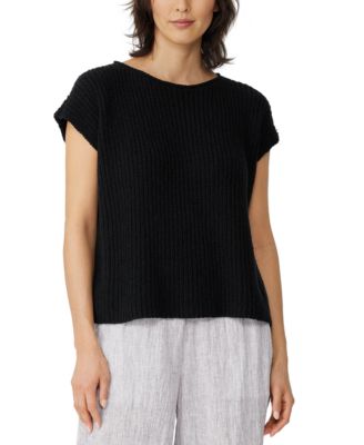 Eileen Fisher - Women's Organic Cotton Ballet-Neck Top