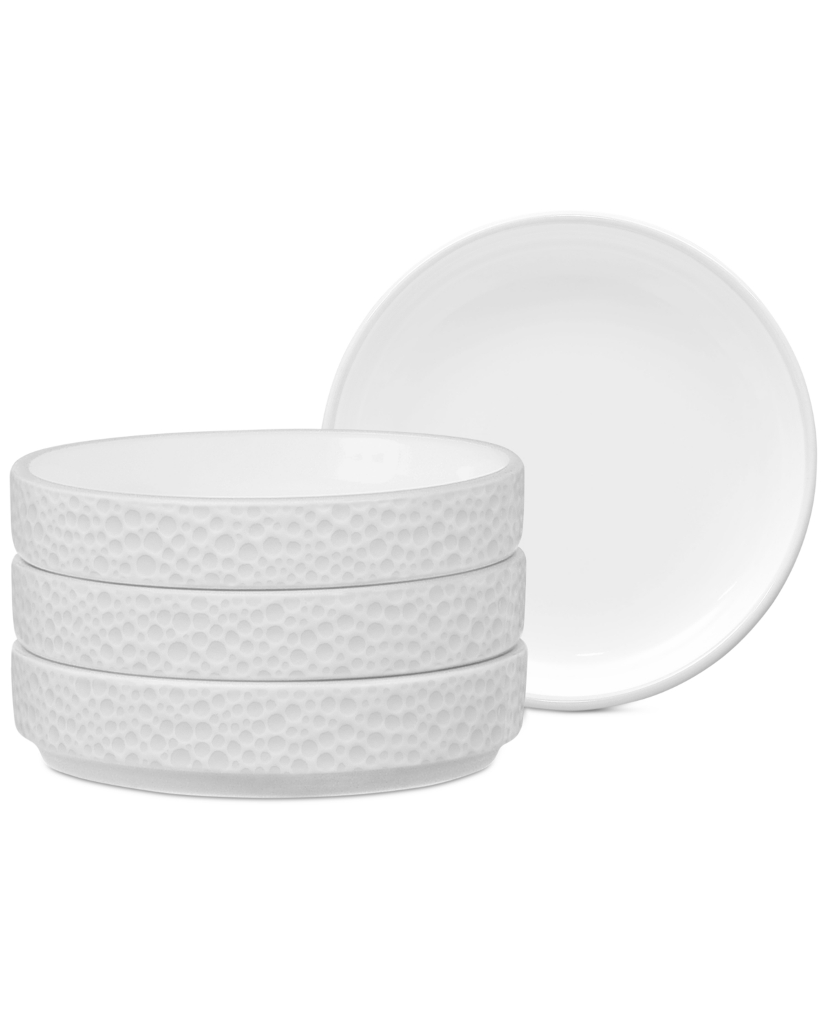 Noritake Colortex Stone Stax Mini Plates, Set Of 4 In White