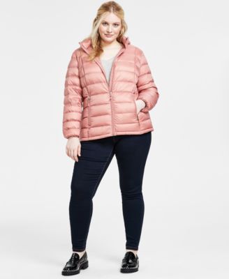 Charter Club Women's Plus Size Hooded Packable Down Puffer Coat, Created for Macy's - Bloom - Size 2x