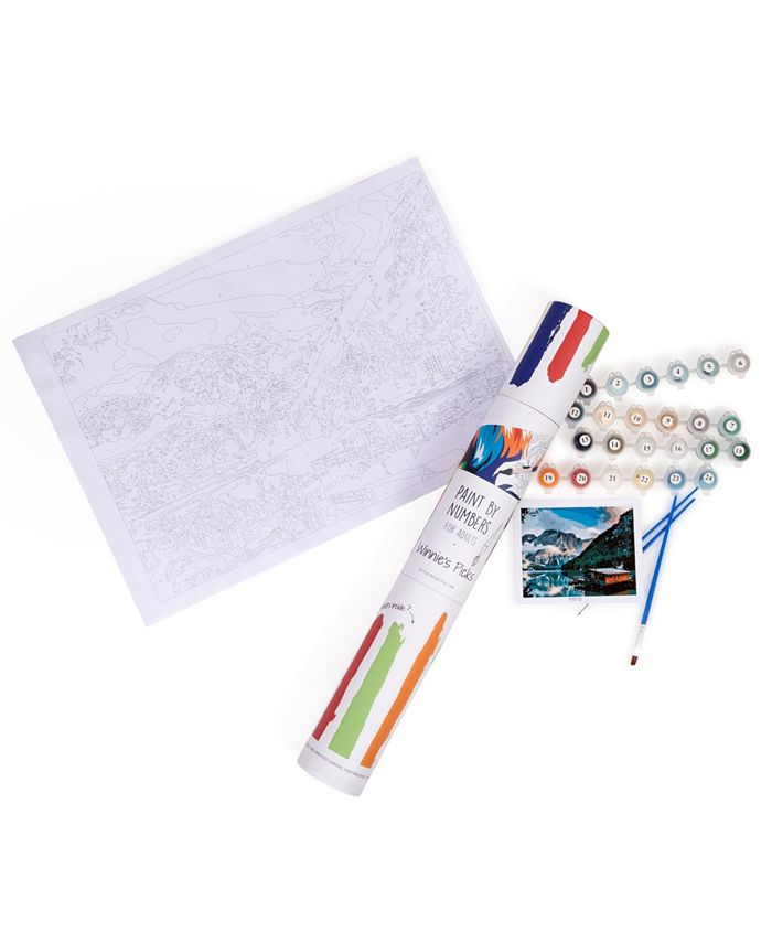 Winnie's Picks Adult Paint by Numbers a Norwegian Fjord Cabin Advanced