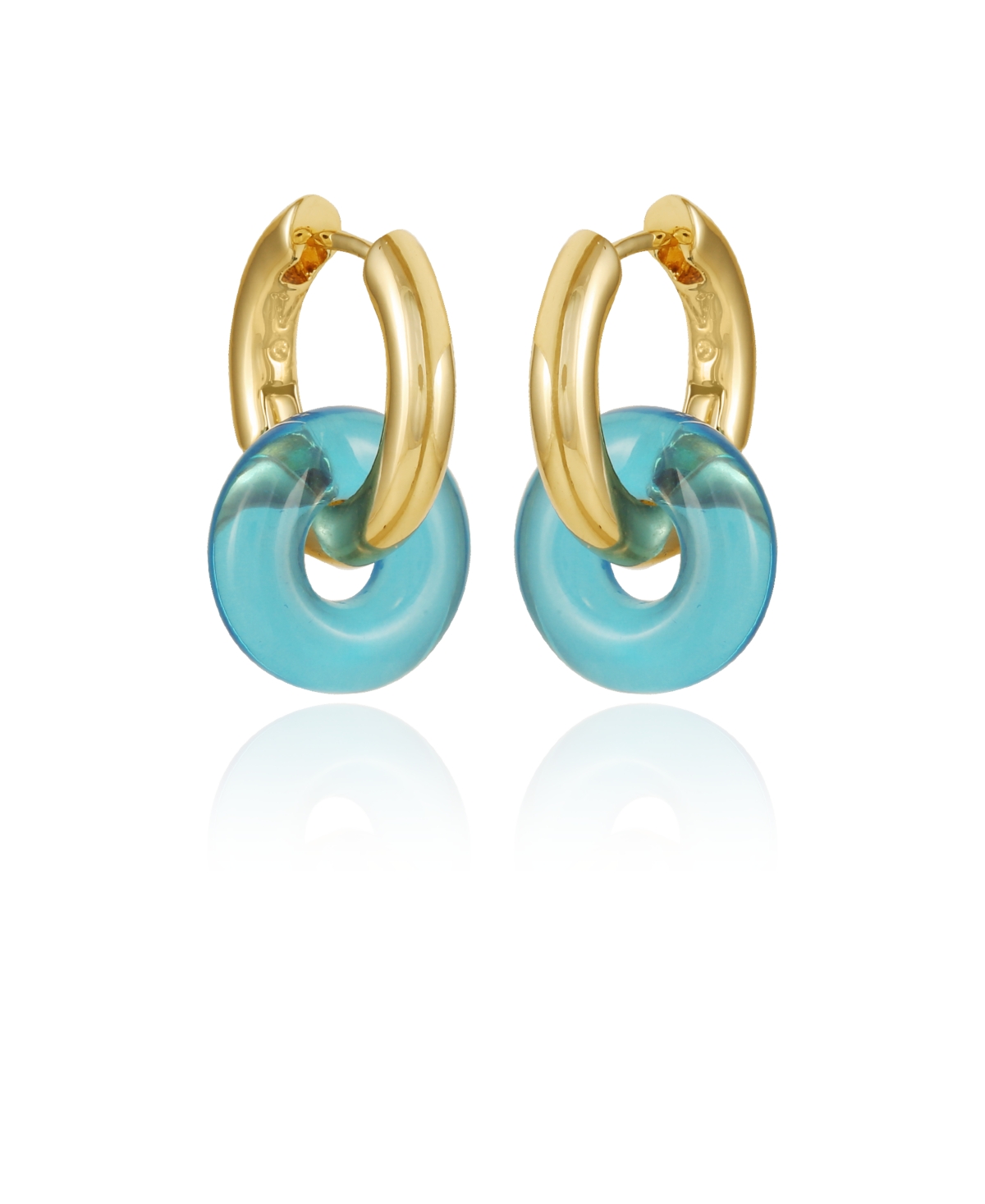 Rock Candy Huggie Earrings - Gold-Tone, Blue