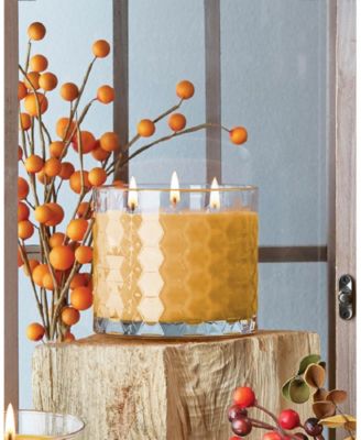 Bourbon Pear Fragrance Honeycomb Glass Jar Candle