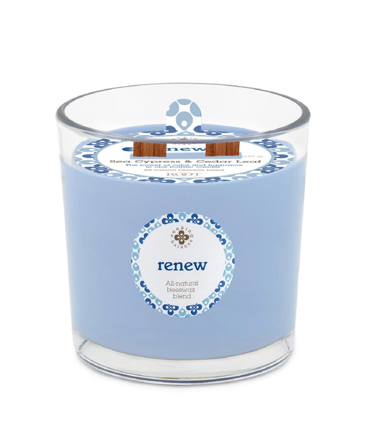 Seeking Balance 2 Wick Renew Seaside Cypress Cedar leaf Spa Jar Candle, 12 oz - Blue