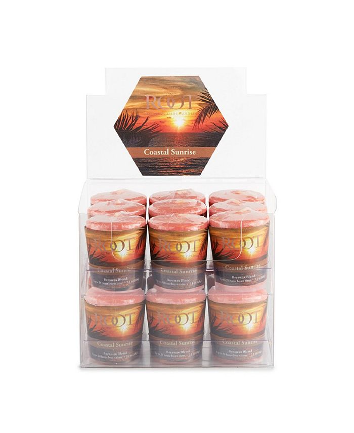 ROOT CANDLES Votive Coastal Sunrise 20 Hour Candles Set, 18 Piece Macy's