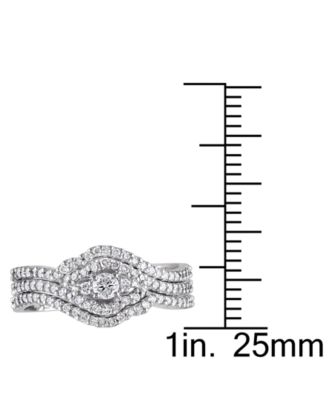 Diamond Cluster 3-Pc. Bridal Set (1/2 ct. t.w.) in 14k White Gold