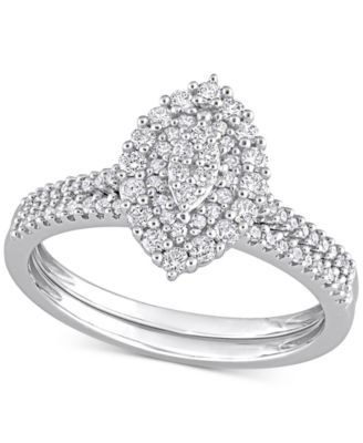 Macy's - Diamond Three Stone Engagement Ring (1/2 ct. t.w.) in 14k White Gold