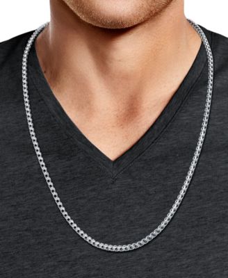 24" Two-Tone Franco Chain Necklace in 14k Gold-Plated & Sterling Silver (Also in Sterling Silver)