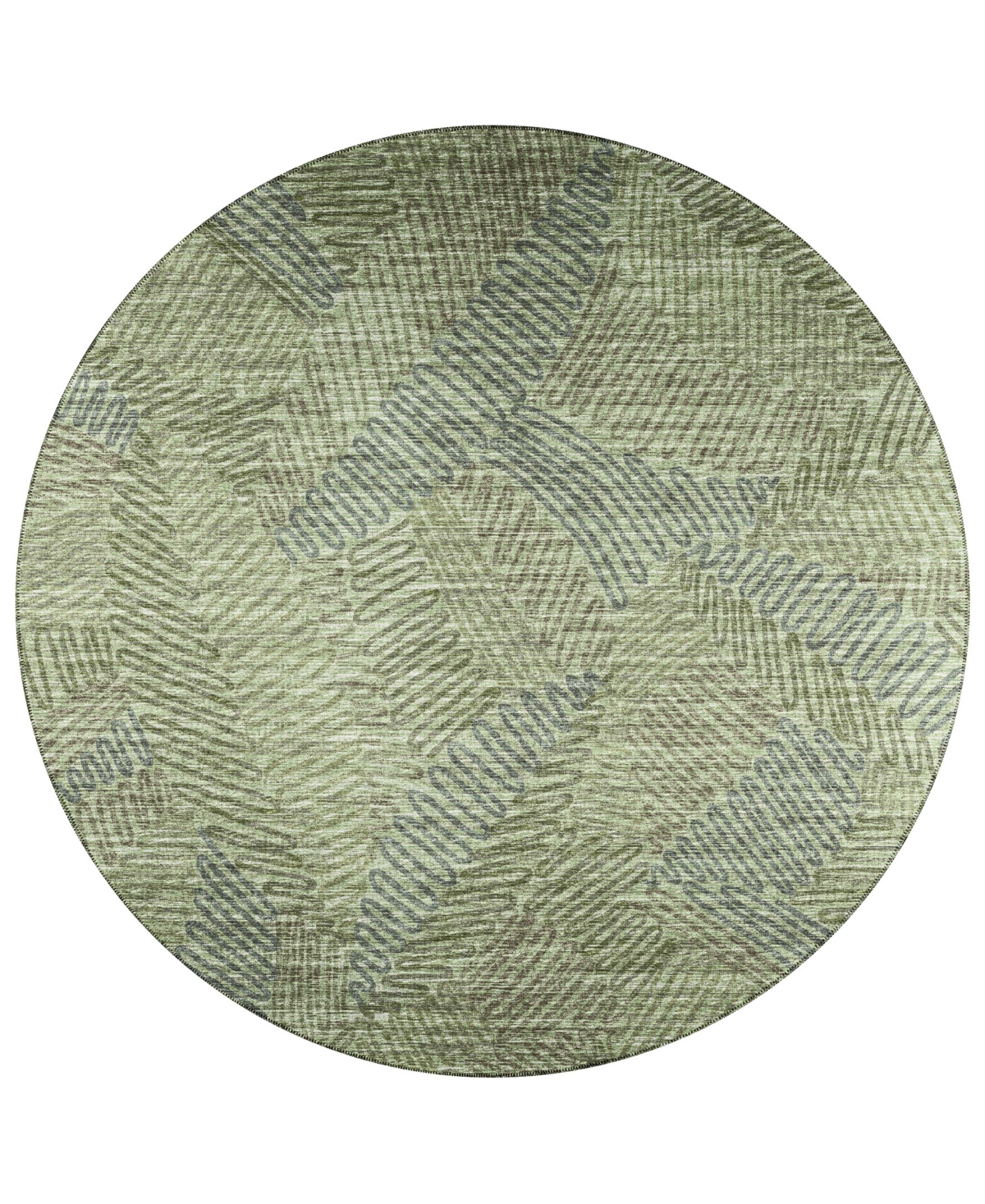 D Style Buttes BTS11 8' x 8' Round Area Rug - Moss