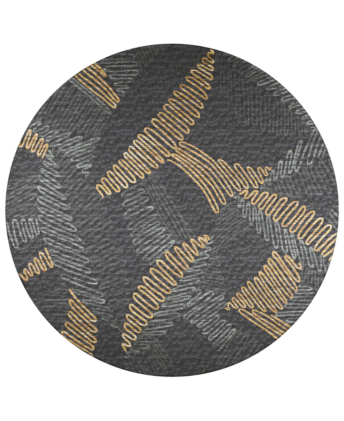 D Style Buttes BTS11 8' x 8' Round Area Rug - Onyx