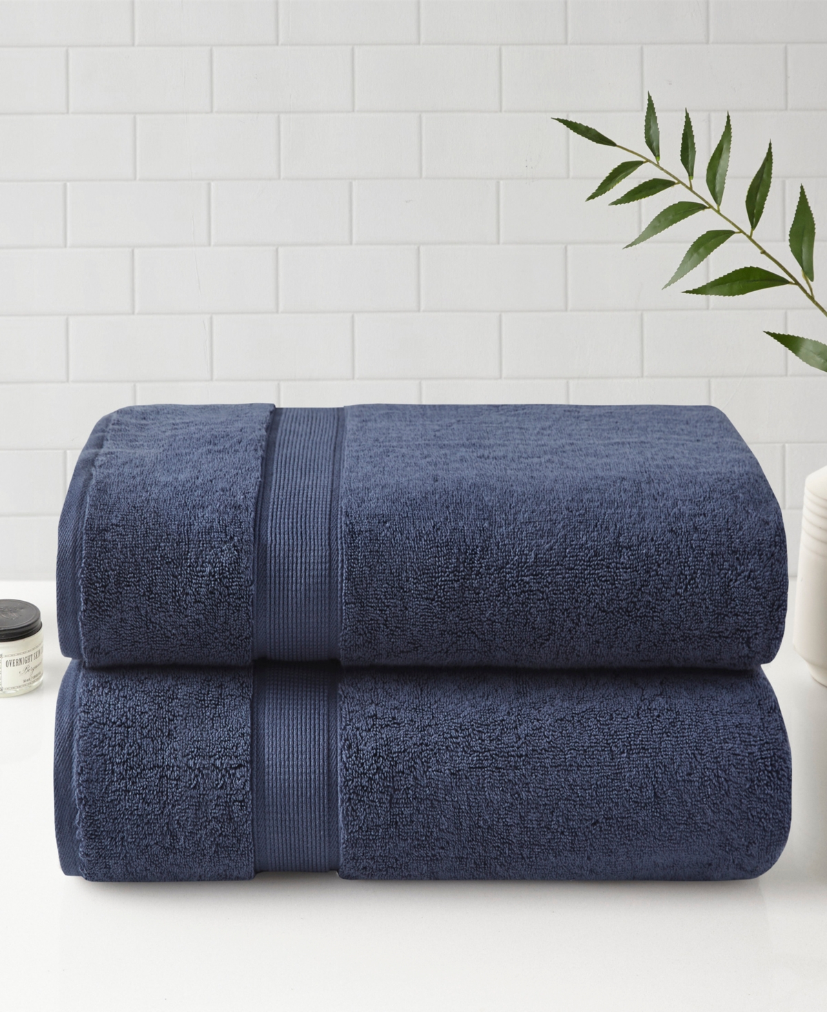 Madison Park Signature Luxury Cotton 2-pc. Bath Sheet, 34" X 68" In Slate Blue