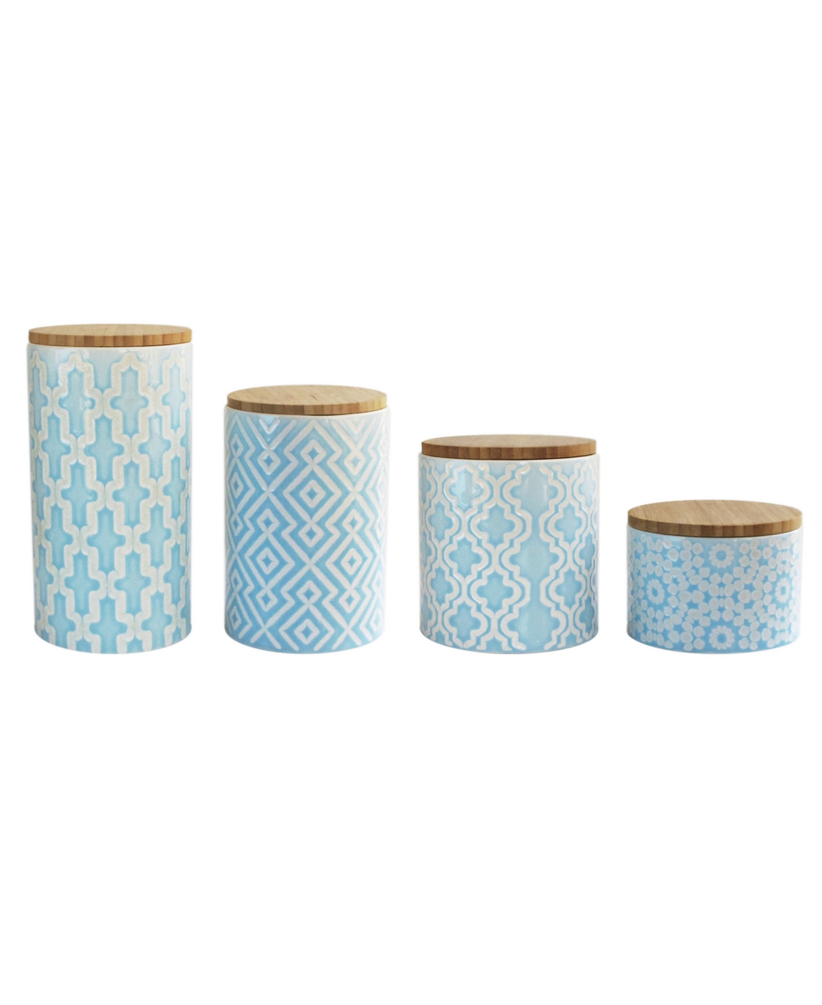 American Atelier Arabesque Canister, Set Of 4 In Blue