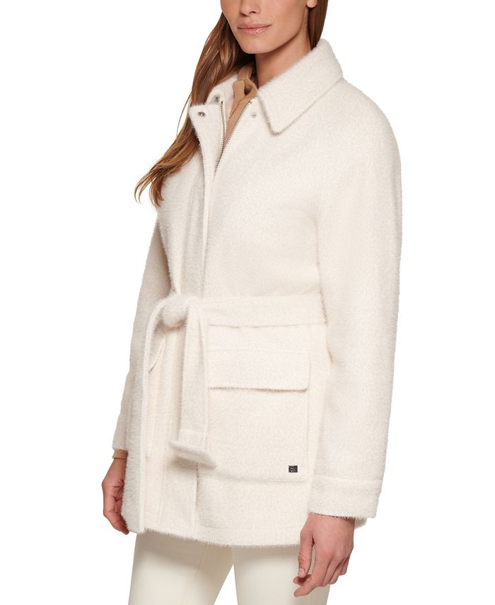 Calvin Klein Women's Belted Shirt Jacket, Created for Macy's & Reviews