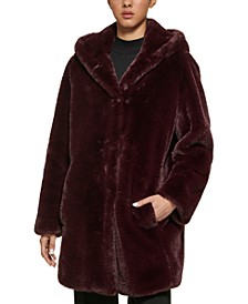 Women's Hooded Faux-Fur Coat