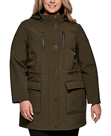 Plus Size Hooded Anorak Raincoat