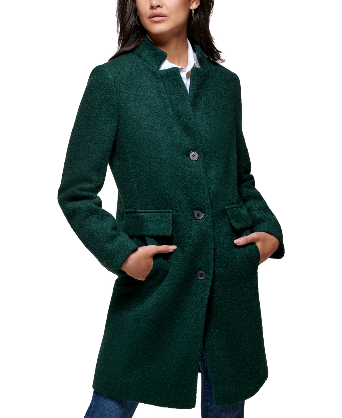 Dkny Women s Single Breasted Boucle Walker Coat Created for Macy s Smart Closet