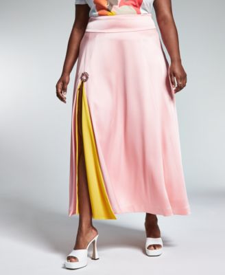 Bar III - Plus Size Maxi Slit Skirt,
