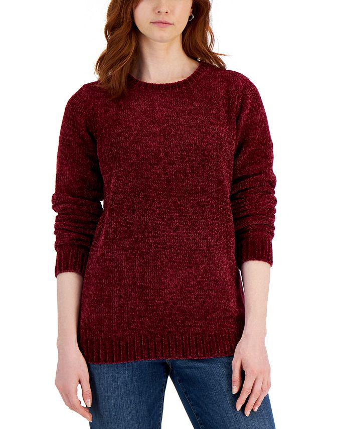 Karen Scott Women's Basic Chenille Sweater, Created for Macy's ...