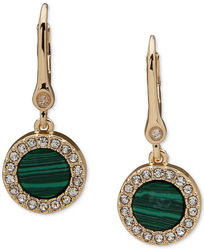 DKNY GoldTone Pavé Crystal Inlay Drop Earrings Macy's