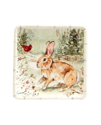Winter's Walk 4 Piece Canape Plate Set