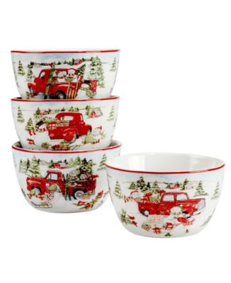 Red Truck Snowman 16 Piece Dinnerware Set