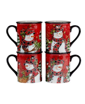 Certified International Christmas Lodge Snowman 16 Piece Dinnerware Set