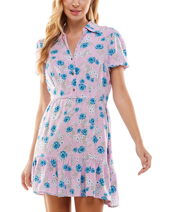 Bebop Juniors Printed Fit Flare Dress Macy s
