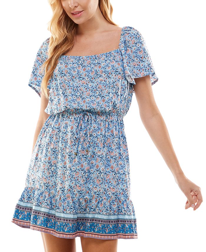 Bebop Juniors Printed Fit Flare Dress Macy s