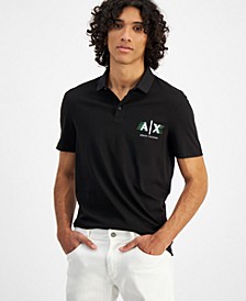 Men's Black Logo Polo Shirt, created for Macy's