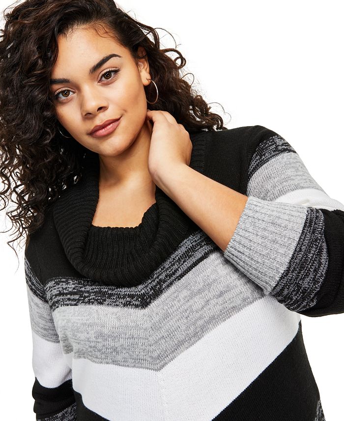 BCX Trendy Plus Size Colorblocked Sweater Dress - Macy's