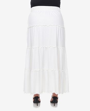 White Mark Plus Size Tiered Maxi Skirt - Macy's