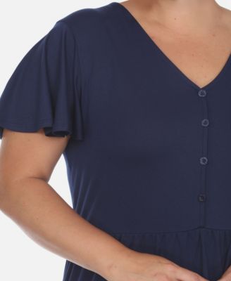 Plus Size Short Sleeve V-neck Tiered Midi Dress