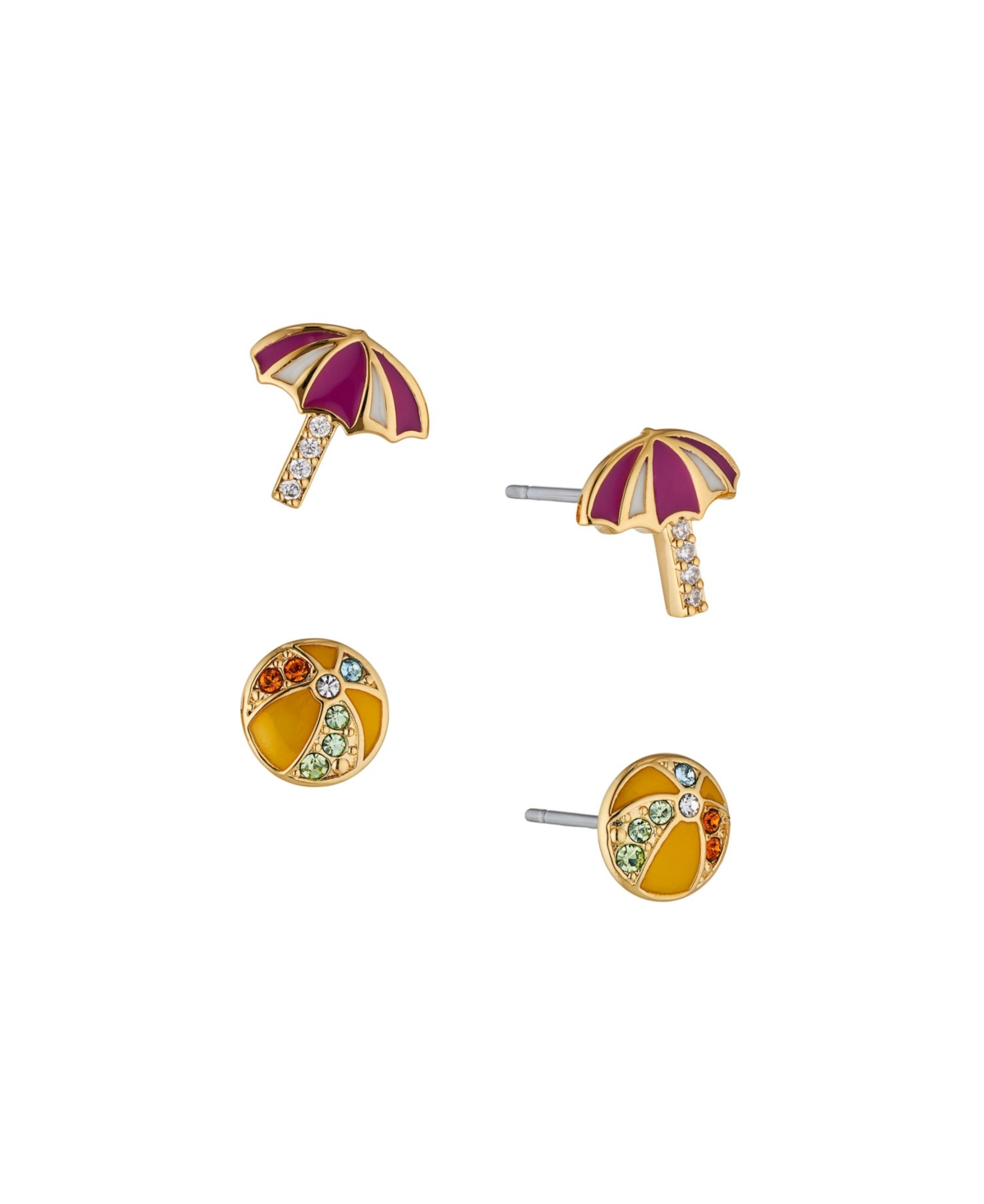 Women's Beach Earring Set, 2 Piece - Gold-Plated